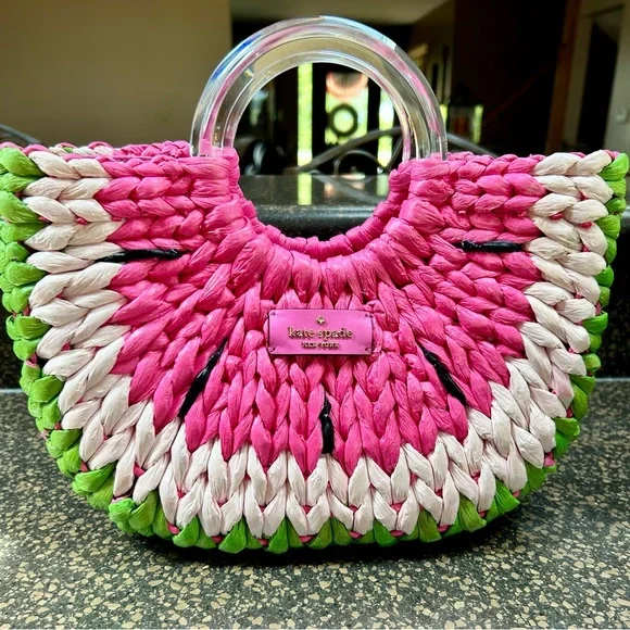 Kate Spade Pink and Green Woven Clutch - Picture 2 of 7